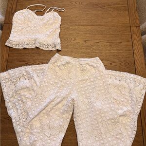 White Lace Two-Piece Set